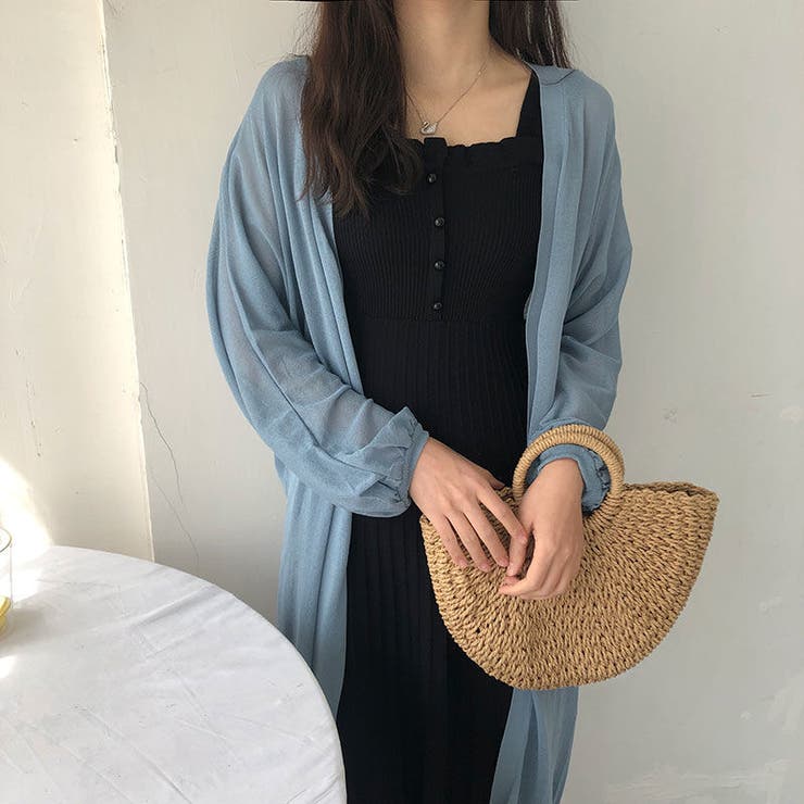 ロングシアーカーディガン はおり 透け感[品番:SHNW0007425 ロングシアーカーディガン はおり 透け感[品番:SHNW0007425