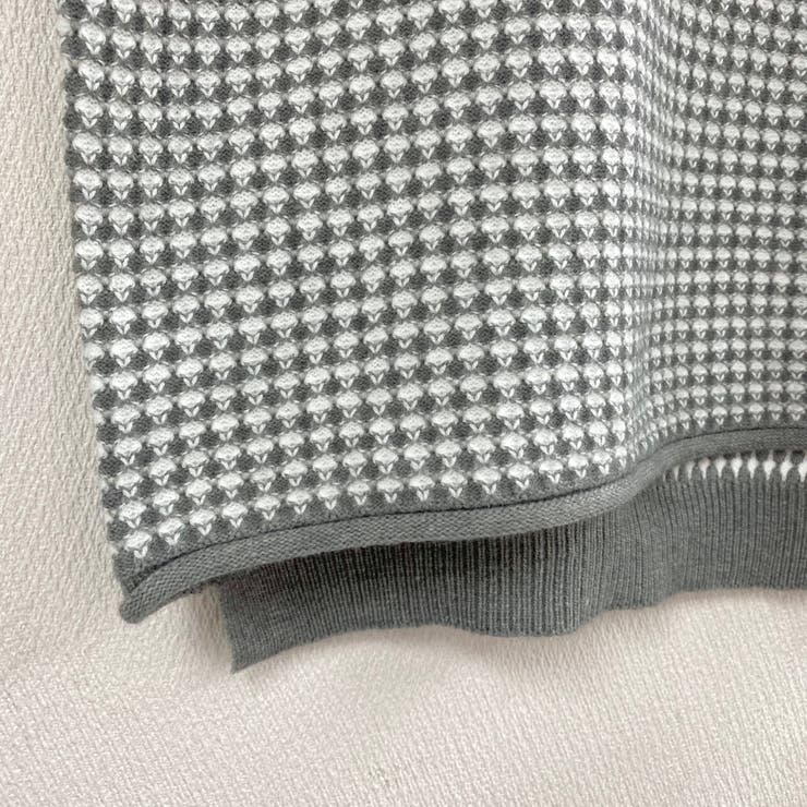 凹凸チェック柄オーバーサイズニットベスト | LADY LIKE  | 詳細画像8 