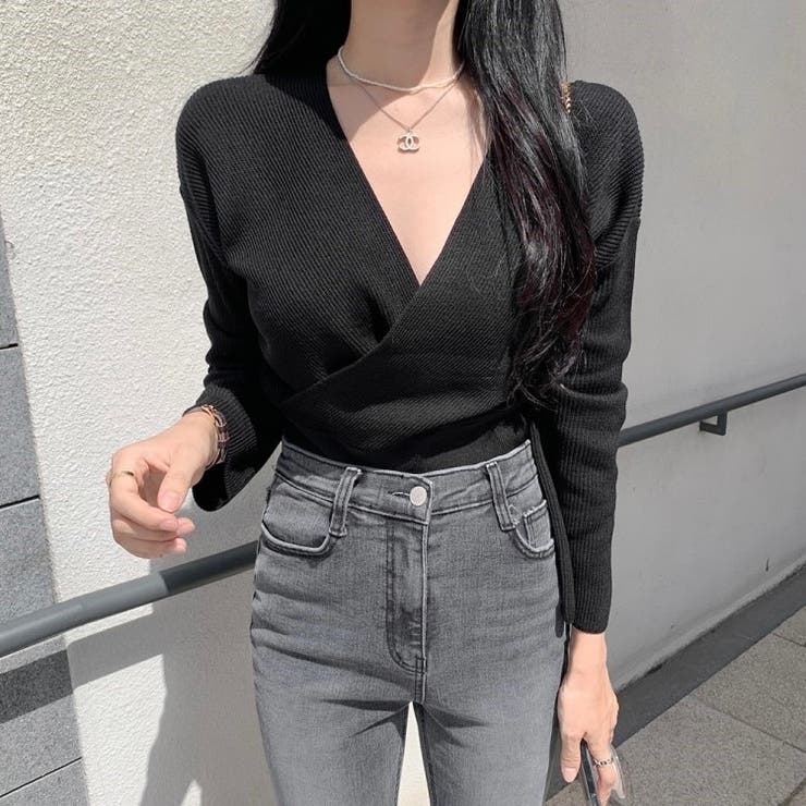 ストレートスリーブカシュクールニット | LADY LIKE  | 詳細画像3 