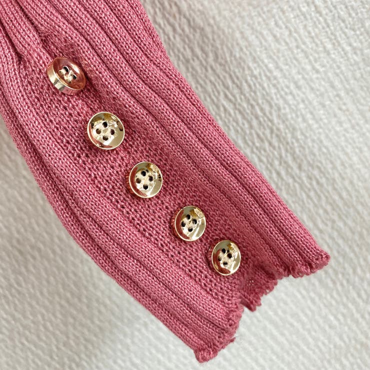 ケーブルニット『アズノウアズ』ピンク　リブニット　フワモコ　可愛い　ボリューム袖