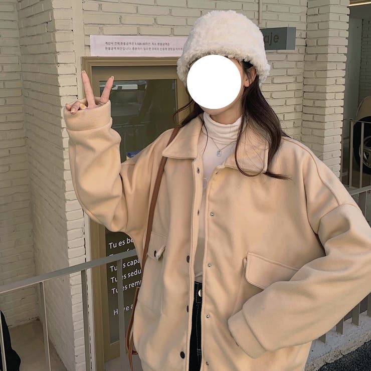 胸ポケット付きオーバーサイズシャツジャケット[品番