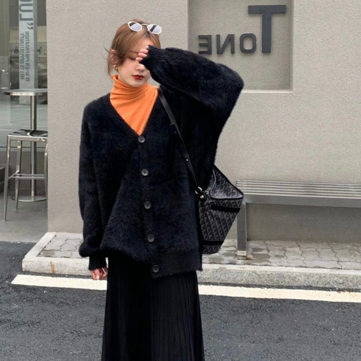 オーバーサイズシャギーカーディガン[品番：SHNW0008534]｜LADY LIKE