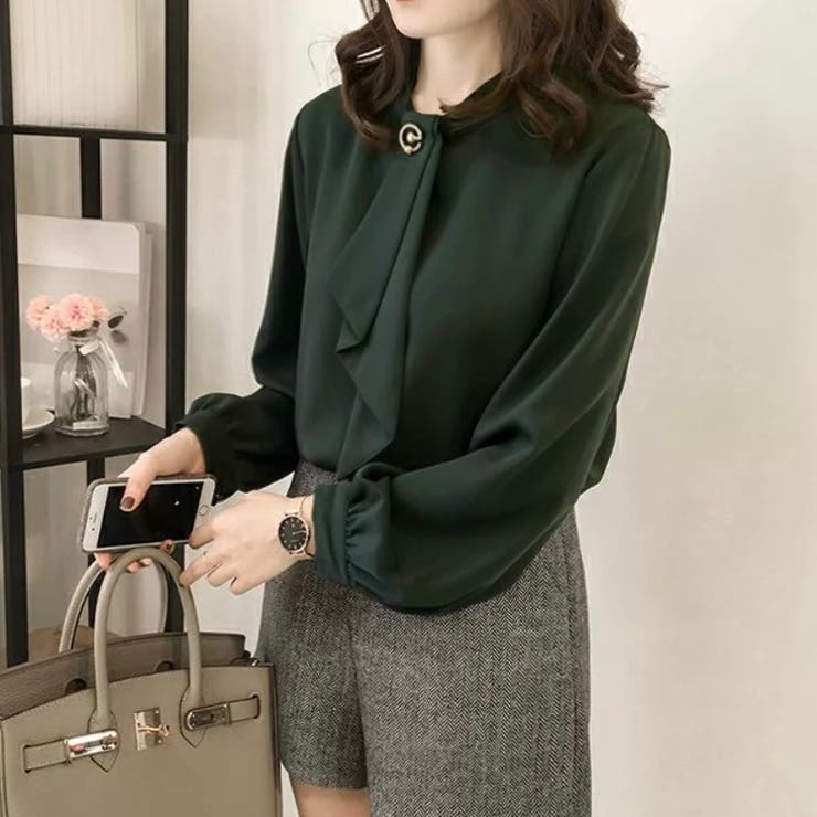 ボウタイ付バンドカラーシャツ | LADY LIKE  | 詳細画像2 