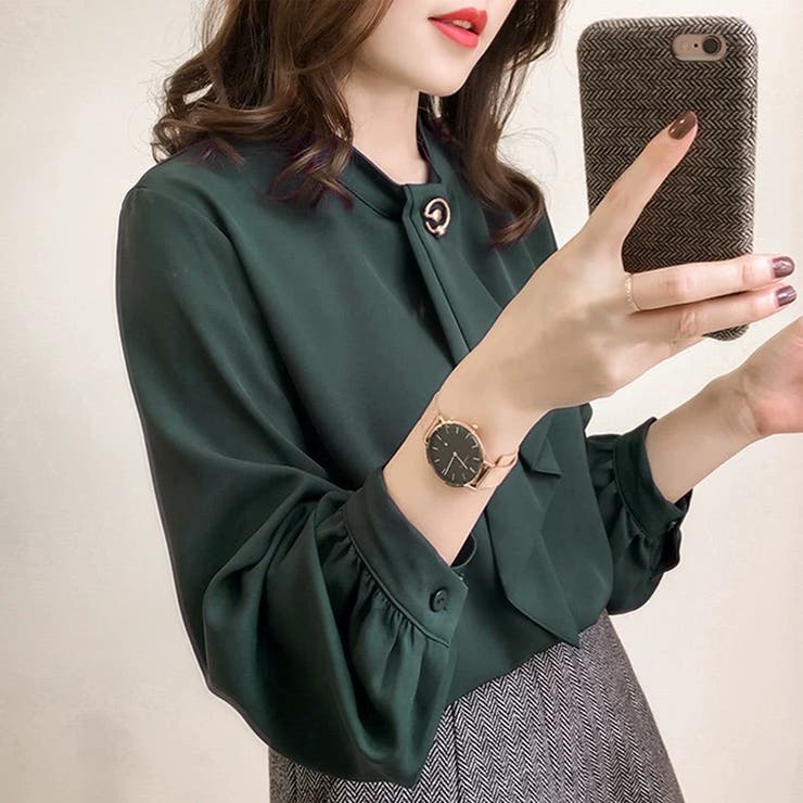 ボウタイ付バンドカラーシャツ | LADY LIKE  | 詳細画像3 