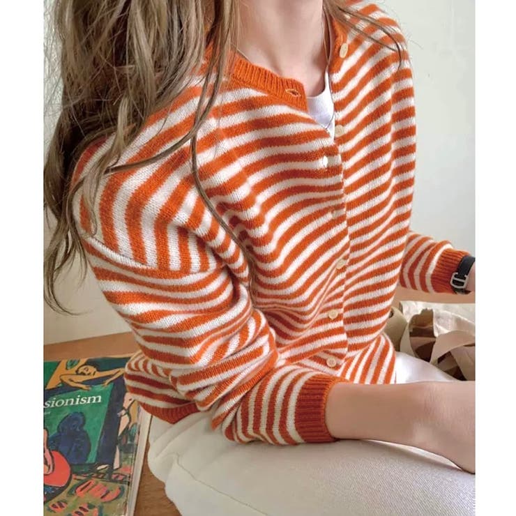 AZUL BY MOUSSY | ラインジャガードロゴニット (ニット ) |SHEL