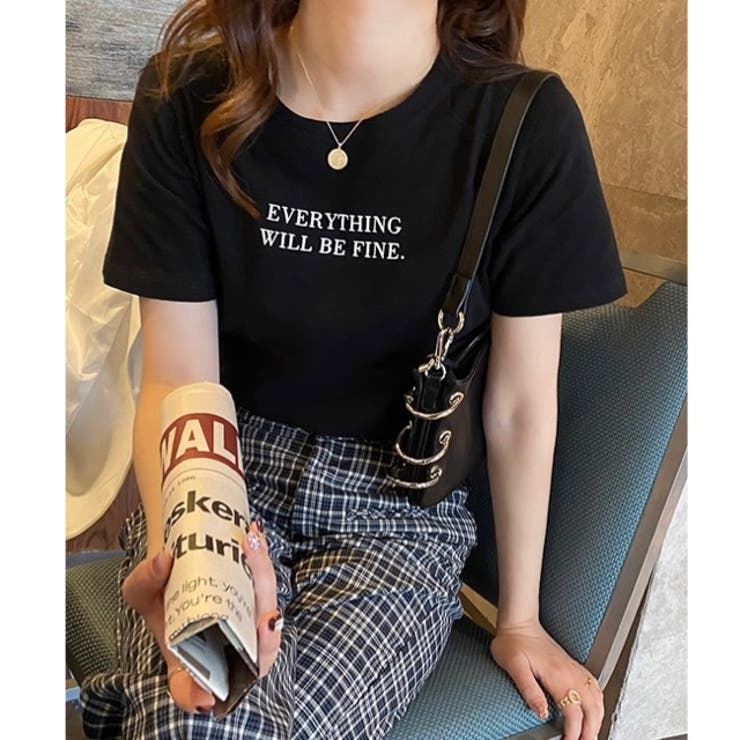 ブラック | EVERYTHINGロゴTシャツ | LADY LIKE 