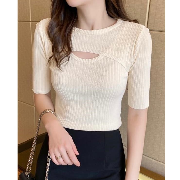 デコルテ空きコンパクトリブニット  | LADY LIKE  | 詳細画像4 