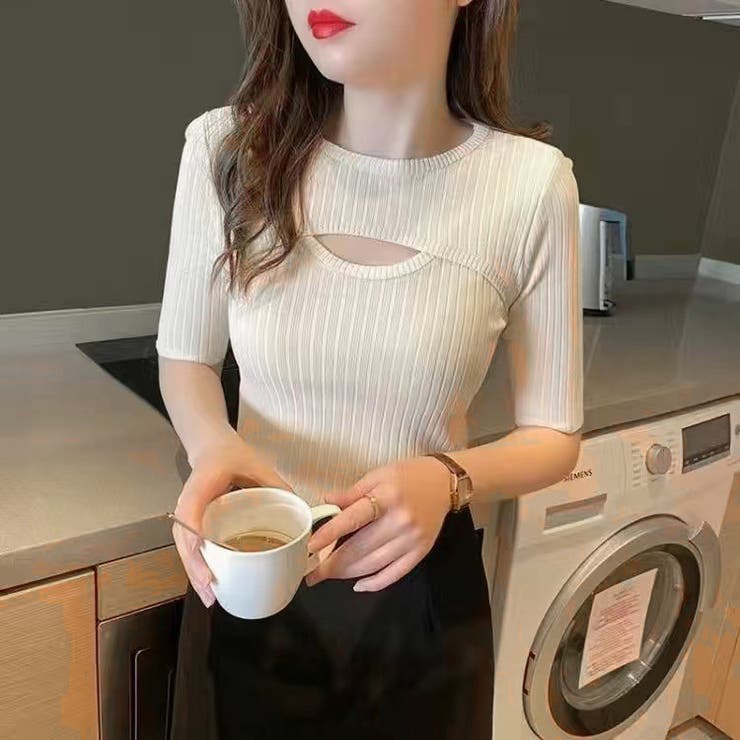 デコルテ空きコンパクトリブニット  | LADY LIKE  | 詳細画像5 