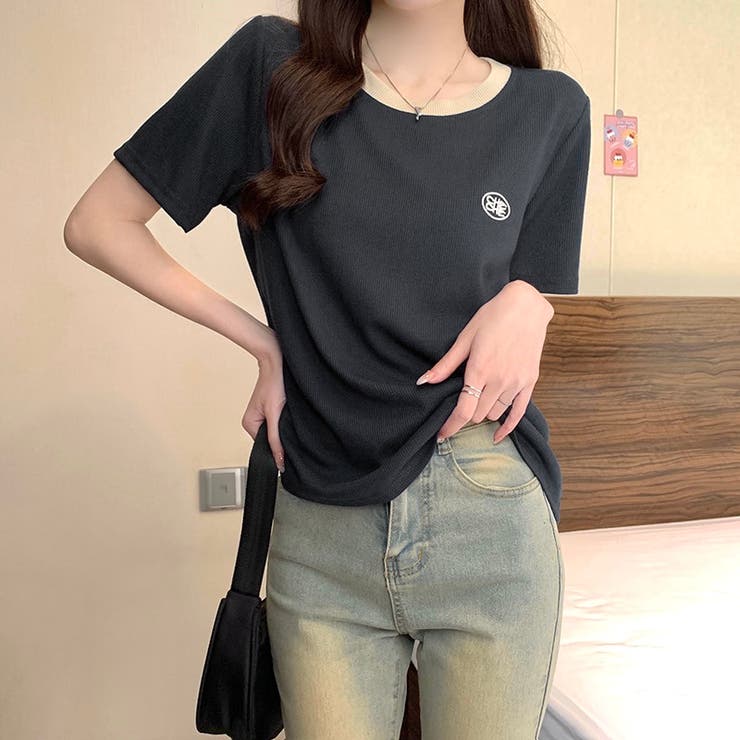 カラーワンポイントTシャツ＆パンツ ワンポイント刺繍入りTシャツ｜ピンクハウスオフィシャル