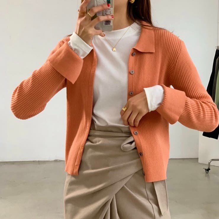 衿付き前開きソフトリブニット | LADY LIKE  | 詳細画像14 