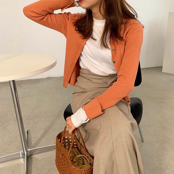 衿付き前開きソフトリブニット | LADY LIKE  | 詳細画像15 