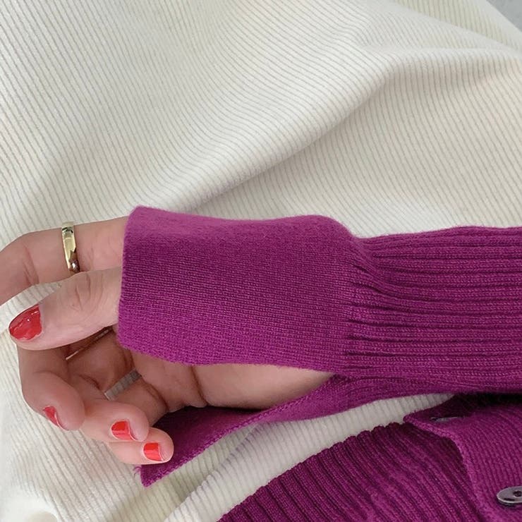 衿付き前開きソフトリブニット | LADY LIKE  | 詳細画像23 