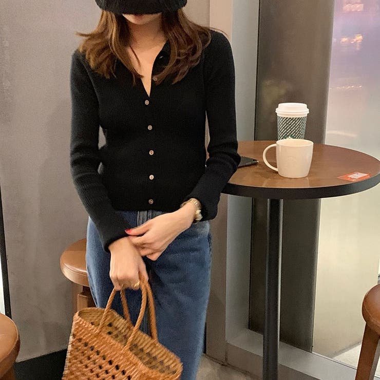 衿付き前開きソフトリブニット | LADY LIKE  | 詳細画像24 