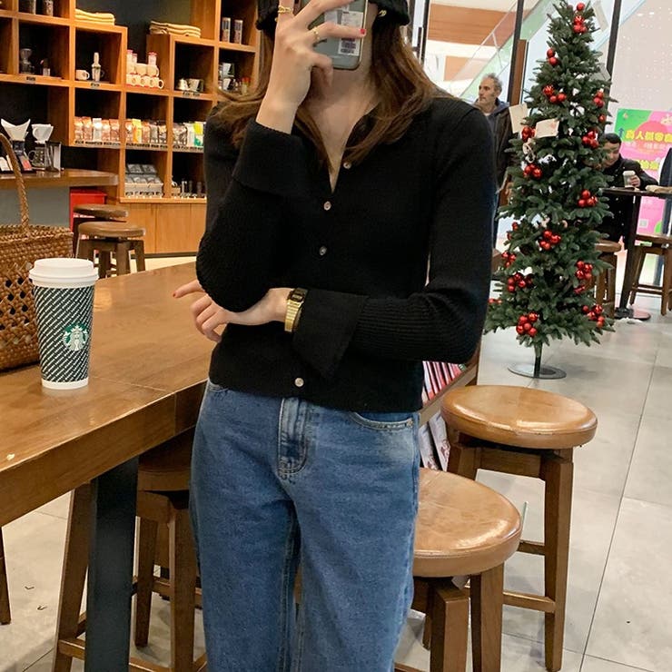 衿付き前開きソフトリブニット | LADY LIKE  | 詳細画像25 