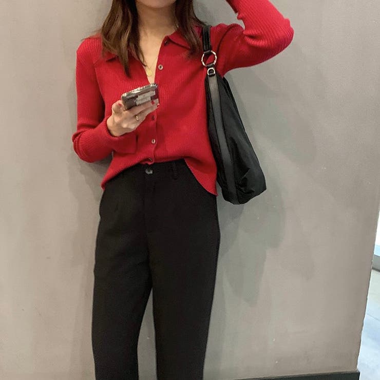 衿付き前開きソフトリブニット | LADY LIKE  | 詳細画像29 