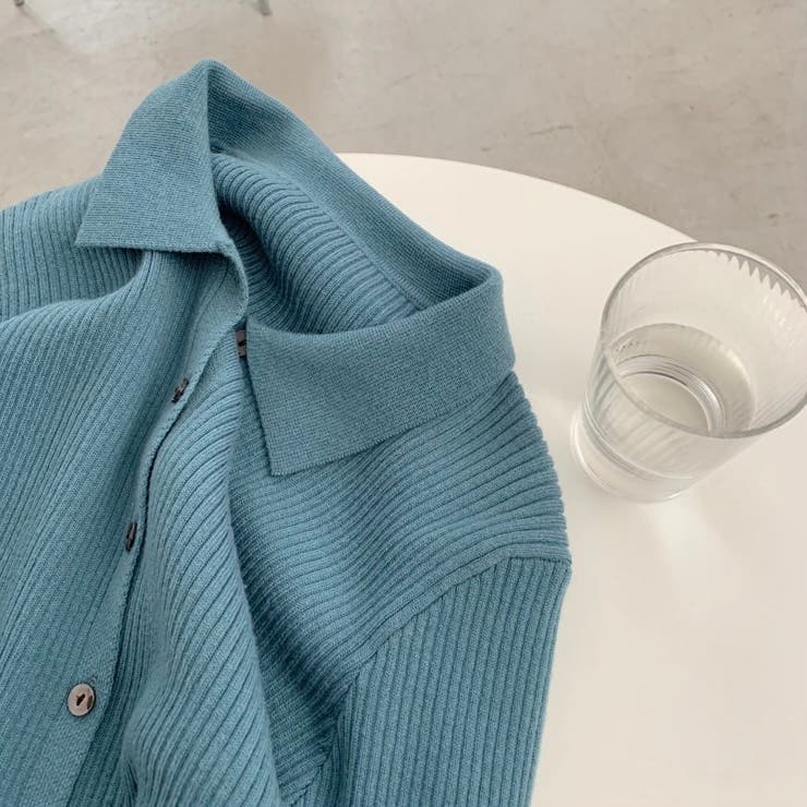 衿付き前開きソフトリブニット | LADY LIKE  | 詳細画像31 