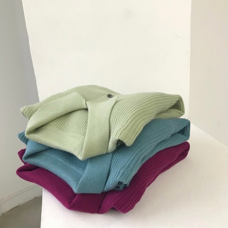 衿付き前開きソフトリブニット | LADY LIKE  | 詳細画像32 