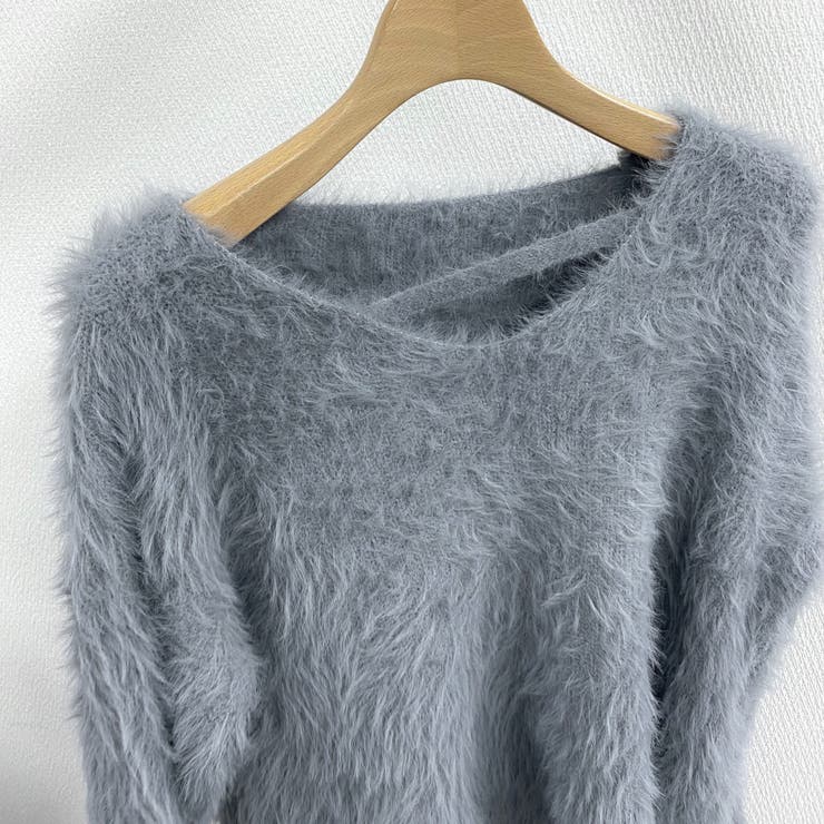 クロップド丈V開きシャギーニット | LADY LIKE  | 詳細画像30 