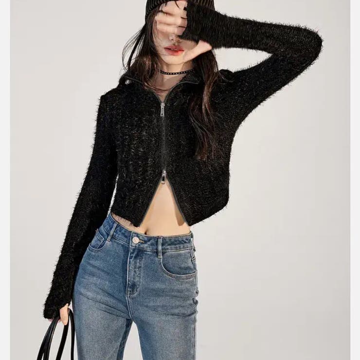 ダブルジップシャギーニット | LADY LIKE  | 詳細画像4 