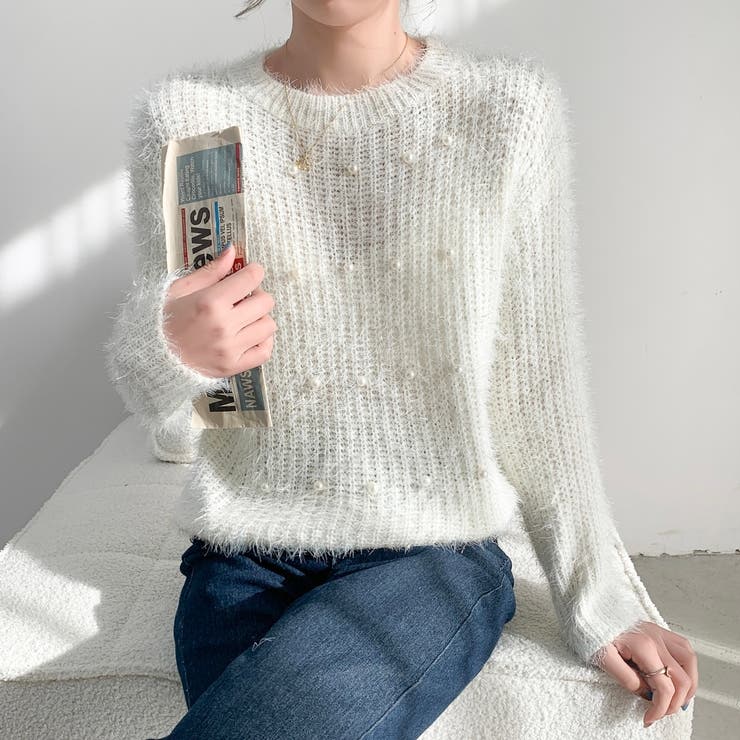 パールデザインふわふわニット | LADY LIKE  | 詳細画像9 