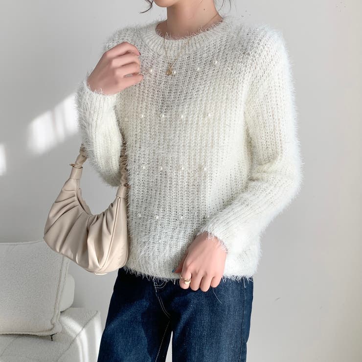 パールデザインふわふわニット | LADY LIKE  | 詳細画像3 