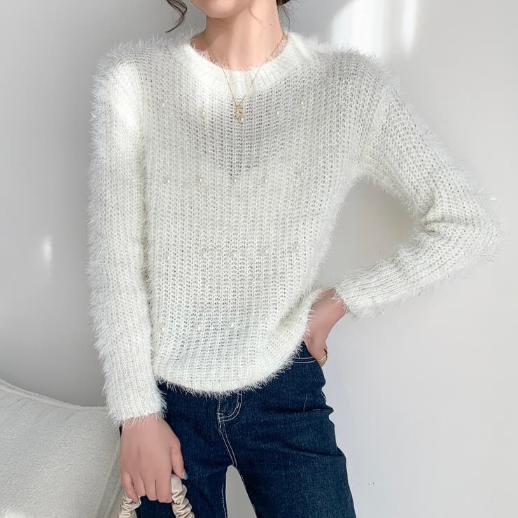 パールデザインふわふわニット | LADY LIKE  | 詳細画像4 