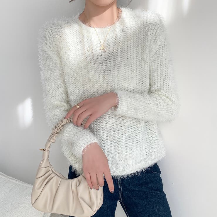 パールデザインふわふわニット | LADY LIKE  | 詳細画像5 