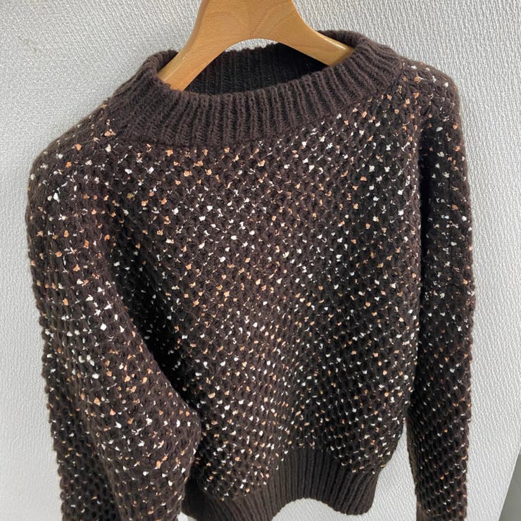 ドット調凹凸編みニット[品番：SHNW0010268]｜LADY LIKE