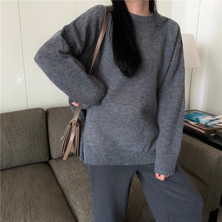 ブルーグレー | ふんわりニットプルオーバー | LADY LIKE 