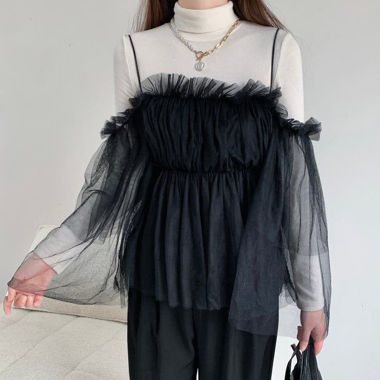 チュールオフショルトップス[品番：SHNW0010475]｜LADY LIKE （レディ