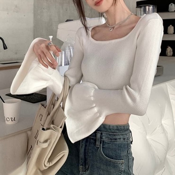 ベルスリーブショート丈リブニット | LADY LIKE  | 詳細画像11 