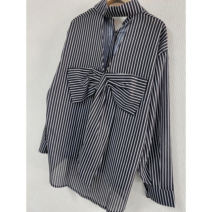 タグ付き未使用】styling/ バックリボン ロングブラウス シャツ
