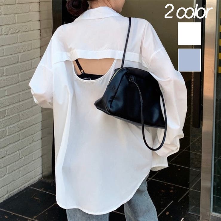 背中開きオーバーサイズシャツ[品番：SHNW0010562]｜LADY LIKE