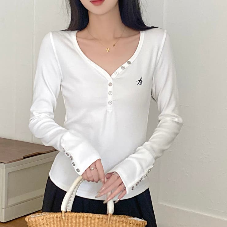 RRL ボタン付きヘンリーネックTシャツ ホワイト 楽天市場】RRL ヘンリーネック（Tシャツ・カットソー｜トップス