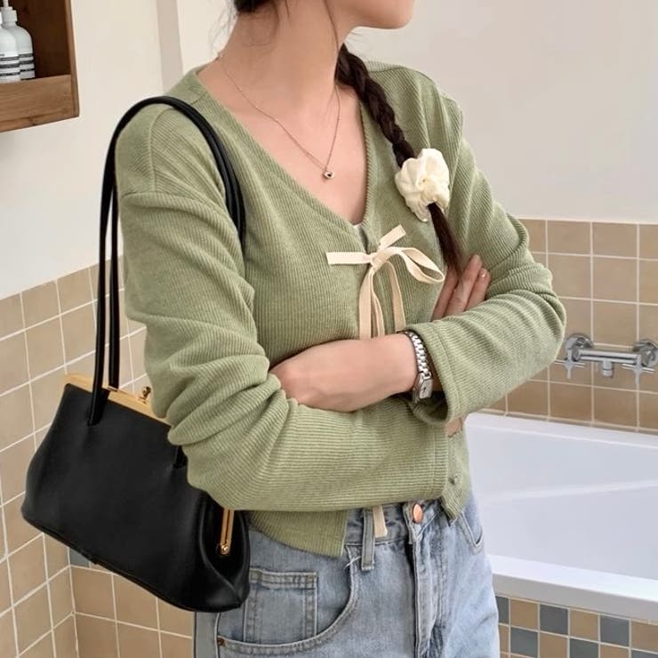 配色フロントリボンカーディガン | LADY LIKE  | 詳細画像13 