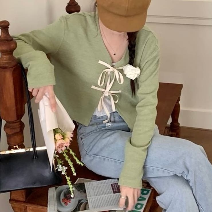 配色フロントリボンカーディガン | LADY LIKE  | 詳細画像15 