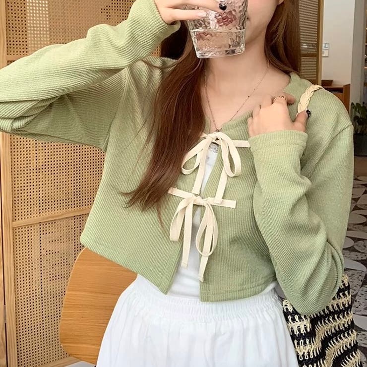 配色フロントリボンカーディガン | LADY LIKE  | 詳細画像18 