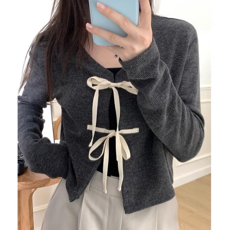 配色フロントリボンカーディガン | LADY LIKE  | 詳細画像9 