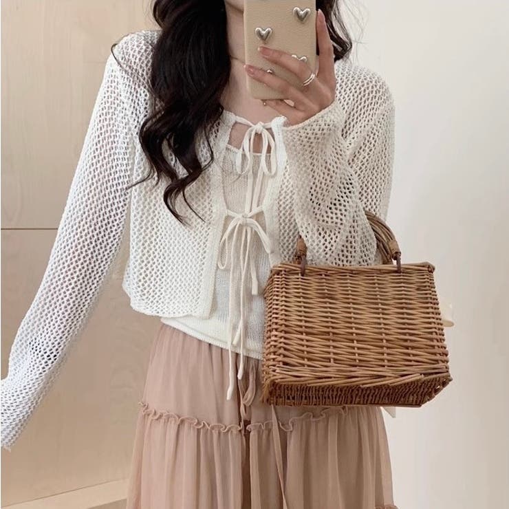 フロントリボンメッシュカーデアンサンブル2点セット | LADY LIKE  | 詳細画像7 