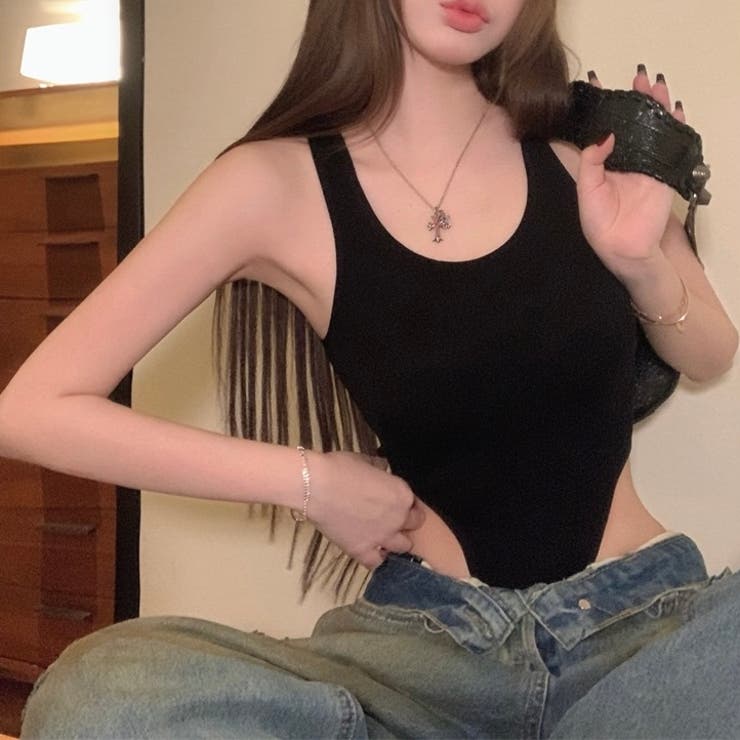 サイド開きカップ付きタンク型ボディスーツ | LADY LIKE  | 詳細画像8 