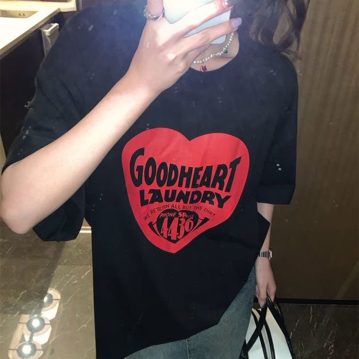 ハートロゴオーバーサイズTシャツ[品番：SHNW0010981]｜LADY
