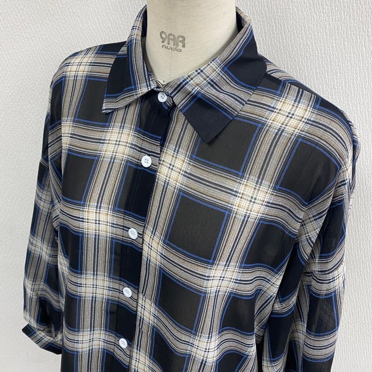 チェック柄ゆったりシアーシャツ | LADY LIKE  | 詳細画像31