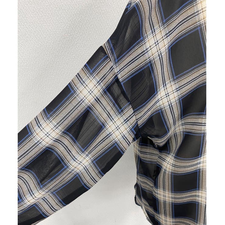 チェック柄ゆったりシアーシャツ | LADY LIKE  | 詳細画像32