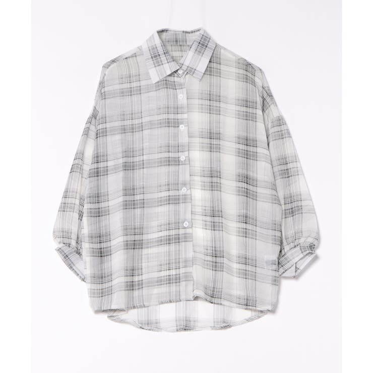 チェック柄ゆったりシアーシャツ | LADY LIKE  | 詳細画像35
