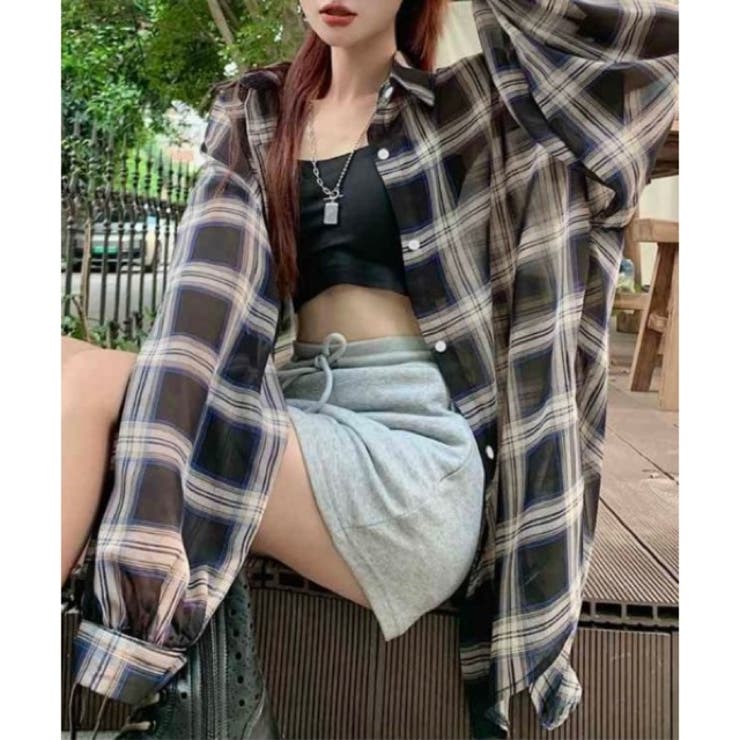 チェック柄ゆったりシアーシャツ | LADY LIKE  | 詳細画像44