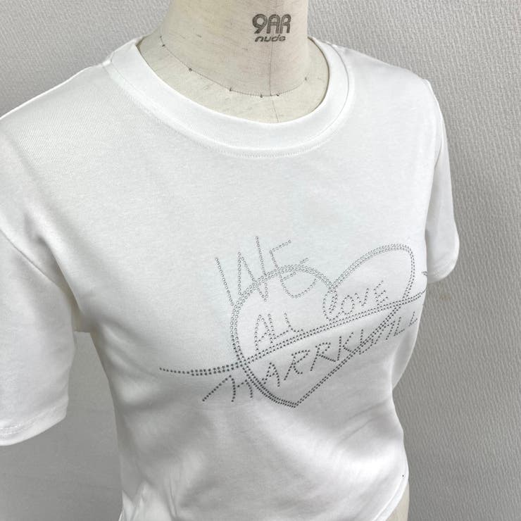 ラインストーンハートロゴTシャツ – pium
