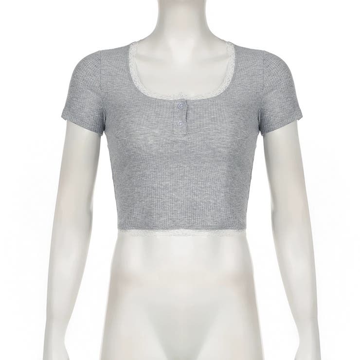 縁取りレースボタン付きトップス | LADY LIKE  | 詳細画像6