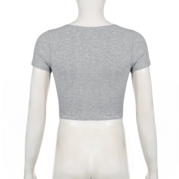 縁取りレースボタン付きトップス | LADY LIKE  | 詳細画像7