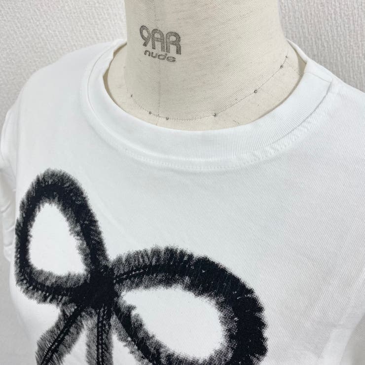 リボンプリントコンパクトTシャツ[品番：SHNW0011434]｜LADY