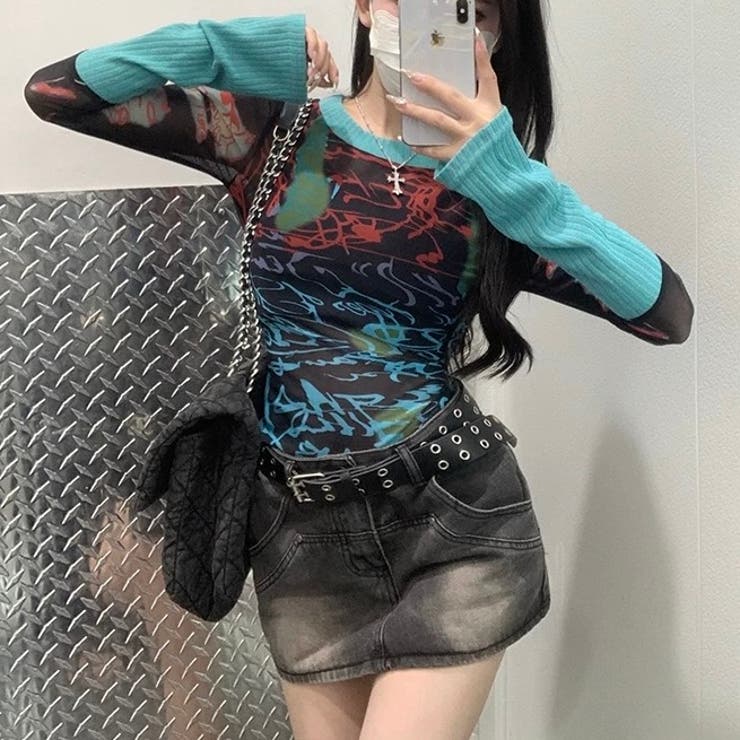 リブ切替えカラフルシアートップス | LADY LIKE  | 詳細画像6 